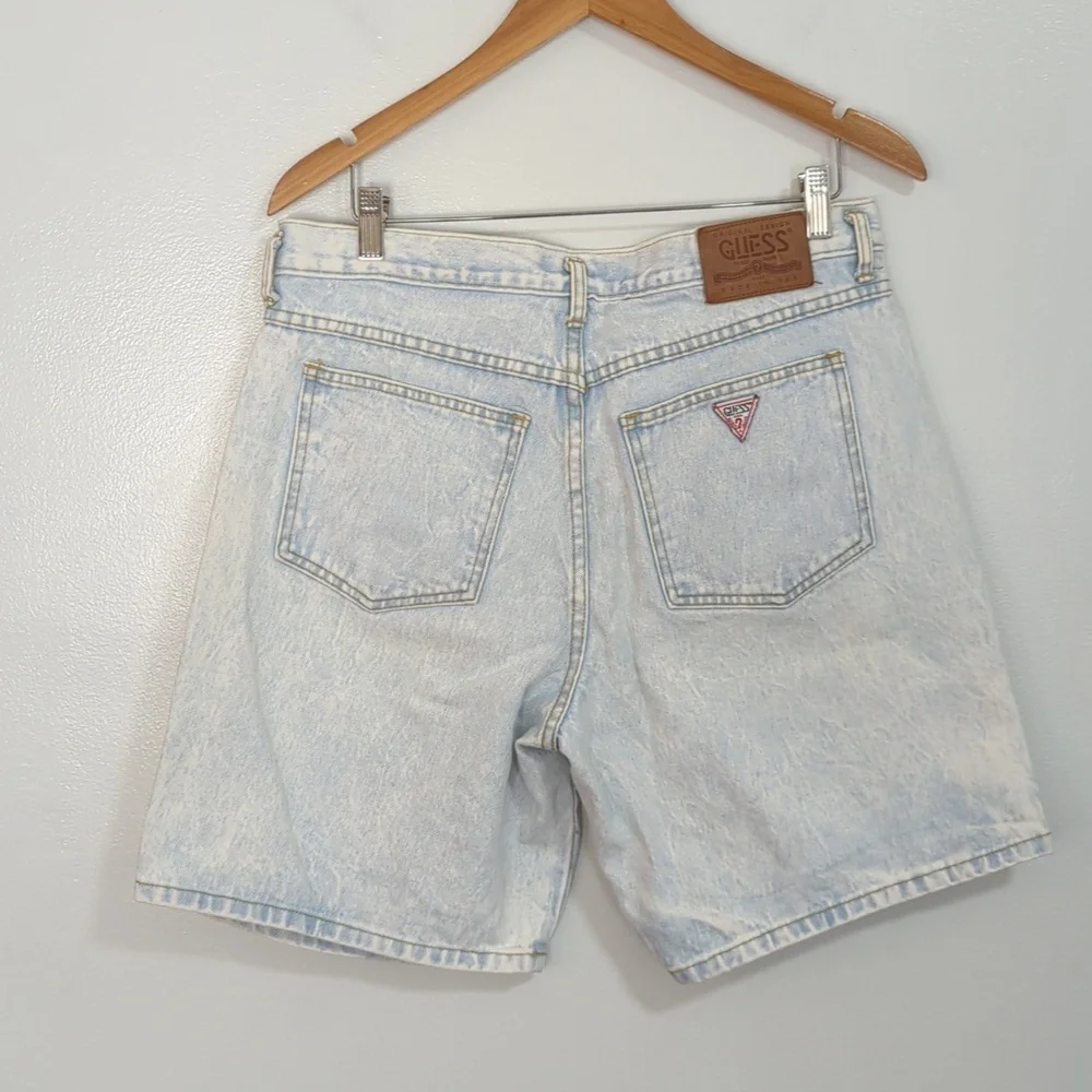 Vintage 90s Georges‎ Marciano For Guess Button Fly Light Wash Jean Short Size 3